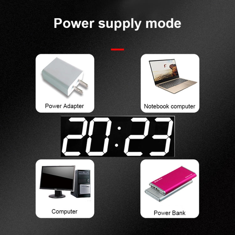LED Digital Clock Living Room Wall Clock Creative WIFI Clock US Plug, Style:4 Bit WIFI, Color:Sealed Box White