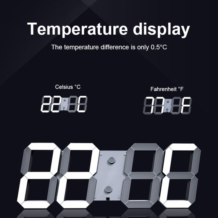 LED Digital Clock Living Room Wall Clock Creative WIFI Clock US Plug, Style:4 Bit WIFI, Color:Sealed Box White