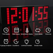 Digital Electronic Alarm Clock Creative LED Desk Clock US Plug, Style:4 Digits 7 Segments(Green Light)