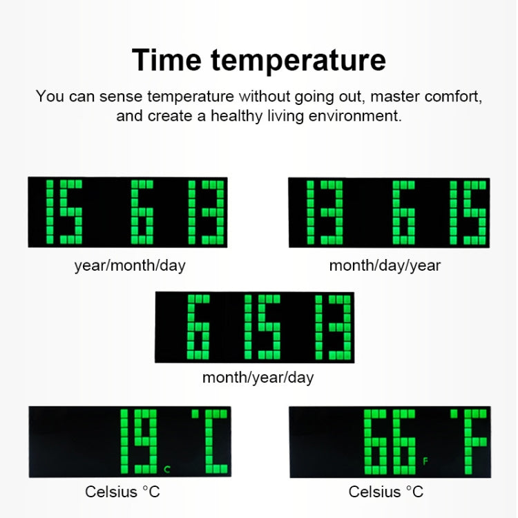 Digital Electronic Alarm Clock Creative LED Desk Clock US Plug, Style:4 Digits 7 Segments(Green Light)