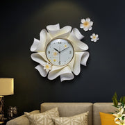Creative Wall Clock Pure Hand-painted Wall Clock(Yellow)