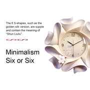 Creative Wall Clock Pure Hand-painted Wall Clock(Gold)