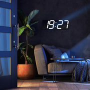 Creative Wall Clock Alarm Clock Simple Remote Control Perpetual Calendar Electronic Clock US Plug, Style:Single-sided Remote Control(White Font)