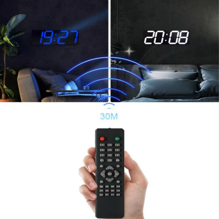 Wall Sticker LED Wall Clock Decorative Clock Creative Acrylic Mirror Clock US Plug, Style:Remote Version Sealed Box(White Font)