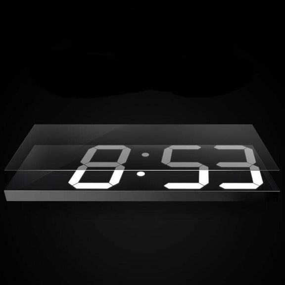 Wall Sticker LED Wall Clock Decorative Clock Creative Acrylic Mirror Clock US Plug, Style:Remote Version Sealed Box(White Font)