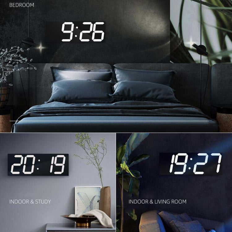 Wall Sticker LED Wall Clock Decorative Clock Creative Acrylic Mirror Clock US Plug, Style:Remote Version Sealed Box(White Font)