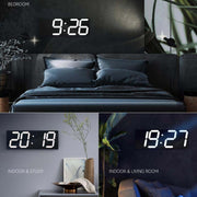 Wall Sticker LED Wall Clock Decorative Clock Creative Acrylic Mirror Clock US Plug, Style:Remote Version Sealed Box(White Font)