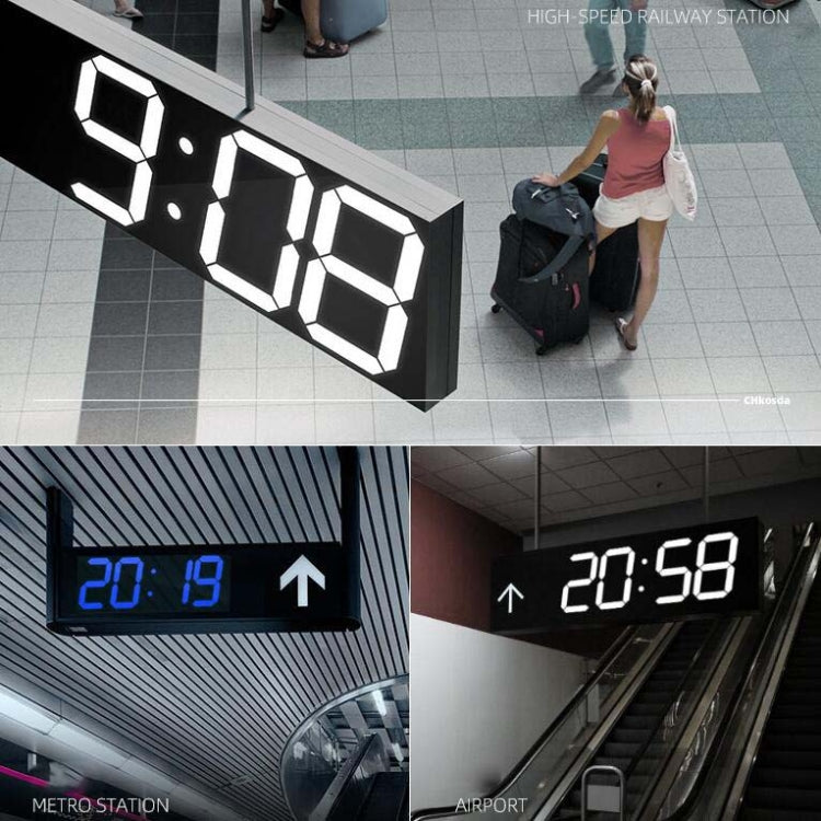 Wall Sticker LED Wall Clock Decorative Clock Creative Acrylic Mirror Clock US Plug, Style:Remote Version Sealed Box(White Font)