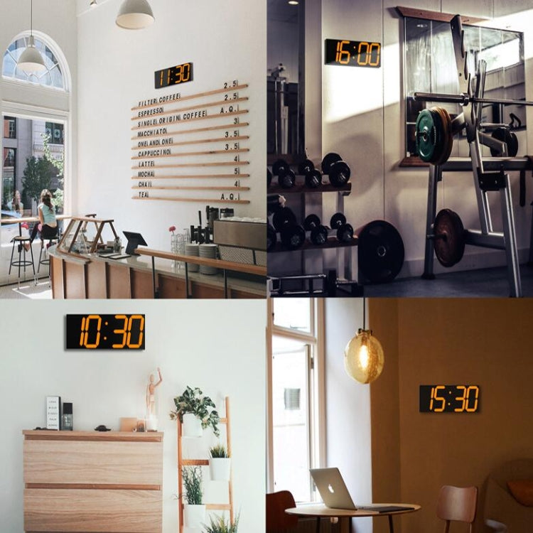 Wall Sticker LED Wall Clock Decorative Clock Creative Acrylic Mirror Clock US Plug, Style:Remote Version Sealed Box(Green Font)