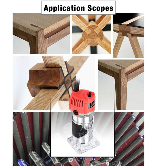 H-6 Woodworking Electric Trimming And Slotting Engraving Machine, Plug Type:AU Plug