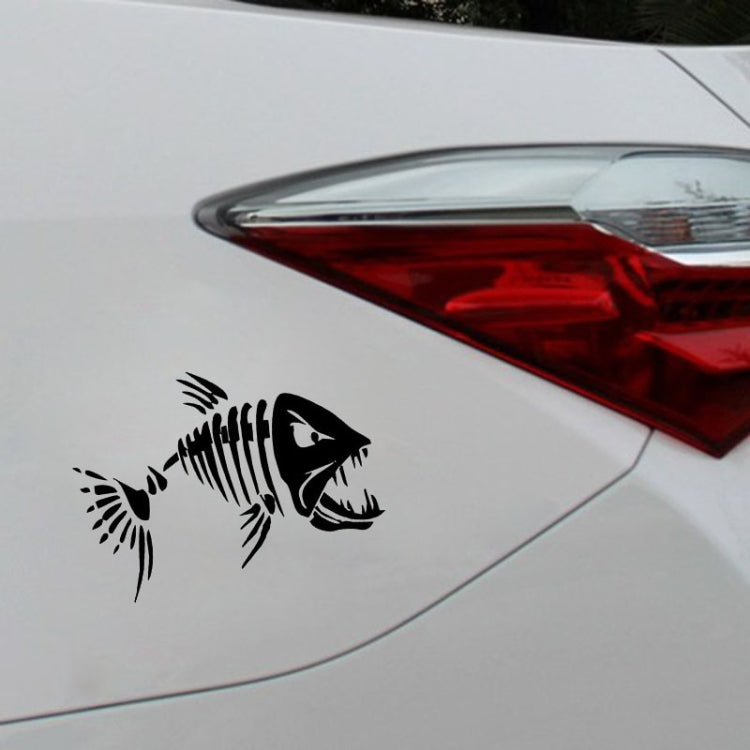 10 PCS YOJA Mad Fish Funny Decal Car Window Decoration Vinyl Stickers Motorcycle Accessories, Size: 11x7cm (Black)