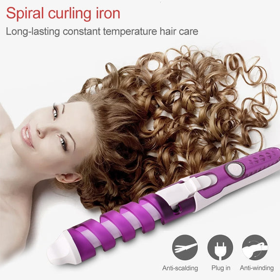 Hair Styling Tool Hair Curler Roller Spiral Curling Iron(Green)