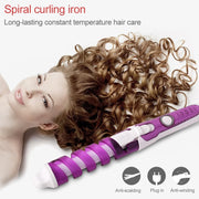 Hair Styling Tool Hair Curler Roller Spiral Curling Iron(Orange)