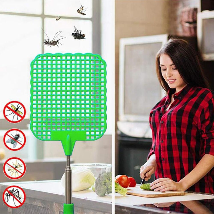 Creative Retractable Plastic Fly Swatter Summer Supplies Mosquito Swatter(Red)