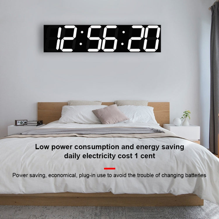 Multifunctional LED Wall Clock Creative Digital Clock, Style:Hollow Remote Control(Red Font)