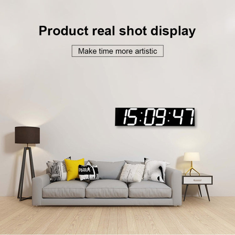 Multifunctional LED Wall Clock Creative Digital Clock, Style:Hollow Remote Control(Red Font)