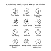Multifunctional LED Wall Clock Creative Digital Clock, Style:Hollow Remote Control(Red Font)