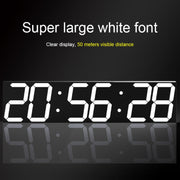 Multifunctional LED Wall Clock Creative Digital Clock, Style:Sealed Box Remote Control(White Font)