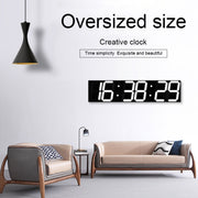 Multifunctional LED Wall Clock Creative Digital Clock, Style:Sealed Box Remote Control(Blue Font)
