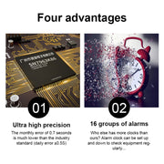 Multifunctional LED Wall Clock Creative Digital Clock, Style:Sealed Box Remote Control(Gold Font)