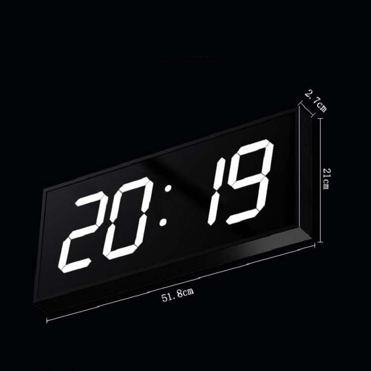 LED Large Screen Digital Electronic Clock Remote Control Double-sided Wall Clock (Red)