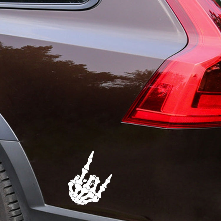 10 PCS QYPF Skull Finger Pattern Car Sticker Vinyl Decoration, Size: 15x9cm(Silver)