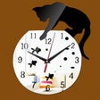 3D Acrylic Cat Mirror Wall Clock DIY Fashion Home Decoration(Silver Black) - Wall Clock by PMc TechLife | Online Shopping South Africa | PMc TechLife | Buy Now Pay Later Mobicred