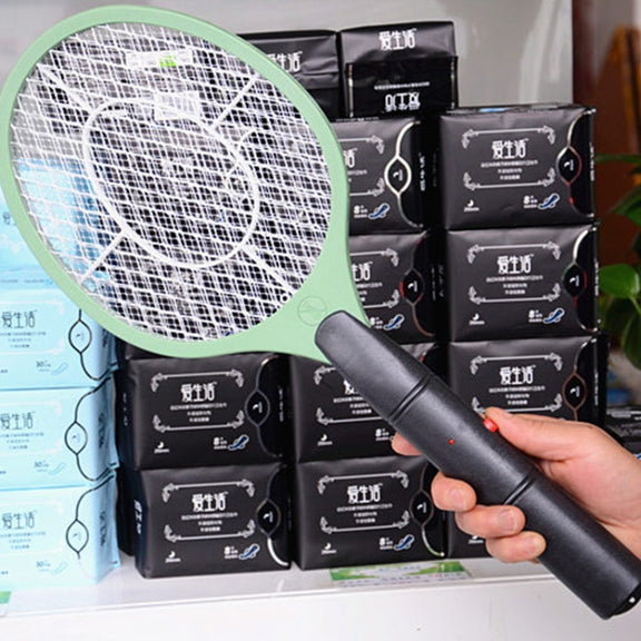 Hand Racket Mosquito Swatter Insect Home Garden Pest Bug Fly Mosquito Zapper Swatter Killer Electric Fly Swatter(YELLOW)