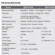 SNDWAY High-precision Car Paint Finish Coating Thickness Gauge Paint Measuring Instrument SW6310B Upgrade Edition