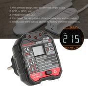 HT106 Socket Testers Voltage Test Detector Ground Line Neutral Line Live Line Leakage Electroscope(UK Plug)