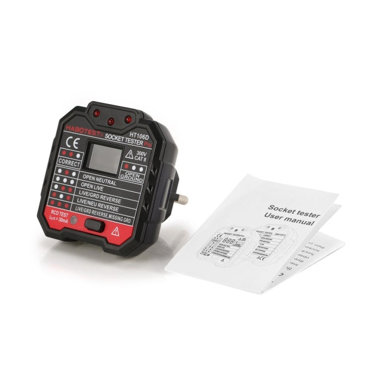 HT106 Socket Testers Voltage Test Detector Ground Line Neutral Line Live Line Leakage Electroscope(US Plug)