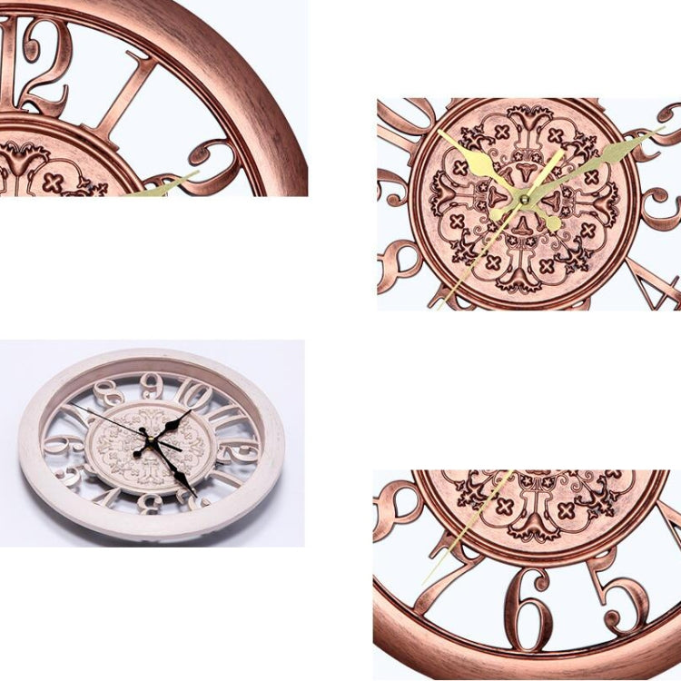 Home Round Retro Living Room Quartz Wall Clock(Antique Black)