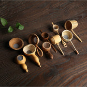 Bamboo Woven Creative Filter Reusable Filter Tea Colander Gadget, Style:Bamboo Pole Gauze Plum Tea Leak
