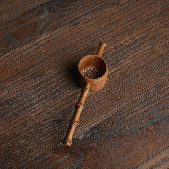 Bamboo Woven Creative Filter Reusable Filter Tea Colander Gadget, Style:Bamboo Pole Hole Tea Leak