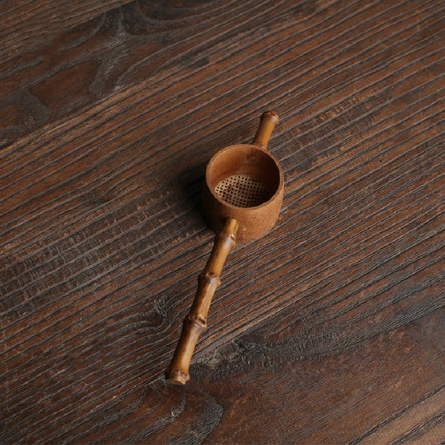 Bamboo Woven Creative Filter Reusable Filter Tea Colander Gadget, Style:Bamboo Pole Hole Tea Leak