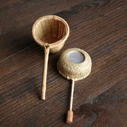 Bamboo Woven Creative Filter Reusable Filter Tea Colander Gadget, Style:Bamboo Woven Tea Leak
