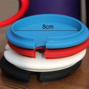 5 PCS Creative Cup Lids Food-grade Silicone Cup Cover Heat-resistant Safe Healthy Silicone Lid with Gap(Black)