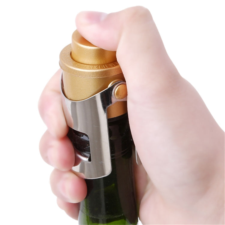 Push-button Stainless Steel Pumping Champagne Stopper Sparkling Champagne Snap Wing Vacuum Wine Stopper(Black)