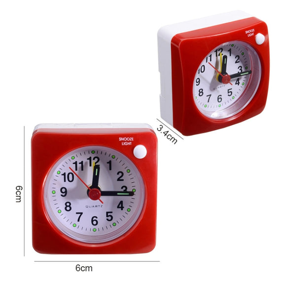 Bedside Mute Alarm Clock With Light & Snooze Function(Red)