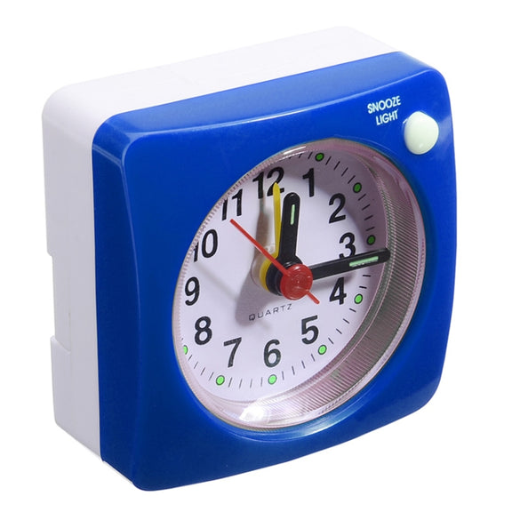 Bedside Mute Alarm Clock With Light & Snooze Function(Blue)