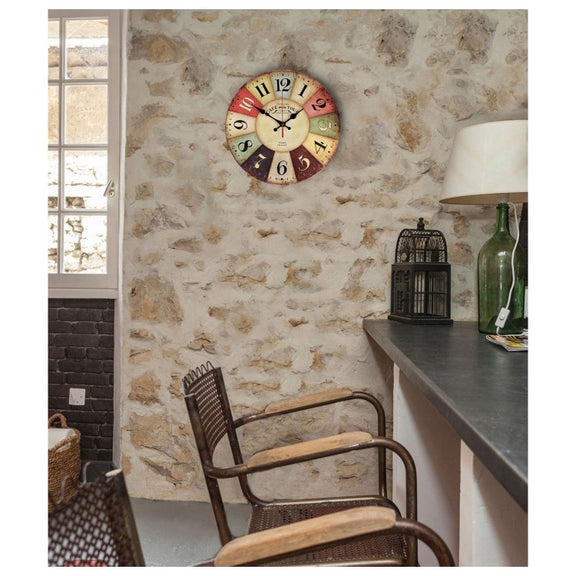 Vintage Wooden MDF Hanging Clock Mute Quartz Clock Living Room Wall Clock(86)