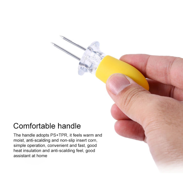 5 Pairs Outdoor BBQ Stainless Steel Corn Fork Fruit Fork Corn Device(Orange)
