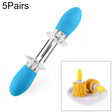 5 Pairs Outdoor BBQ Stainless Steel Corn Fork Fruit Fork Corn Device(Blue) - Gadgets by PMC TechLife | Online Shopping South Africa | PMC TechLife | Buy Now Pay Later Mobicred