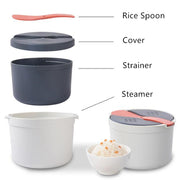 Kitchenware Microwave Oven Utensils Rrice Cooker Heating Steamer Pot Steamed Rice Box(Forest Green)