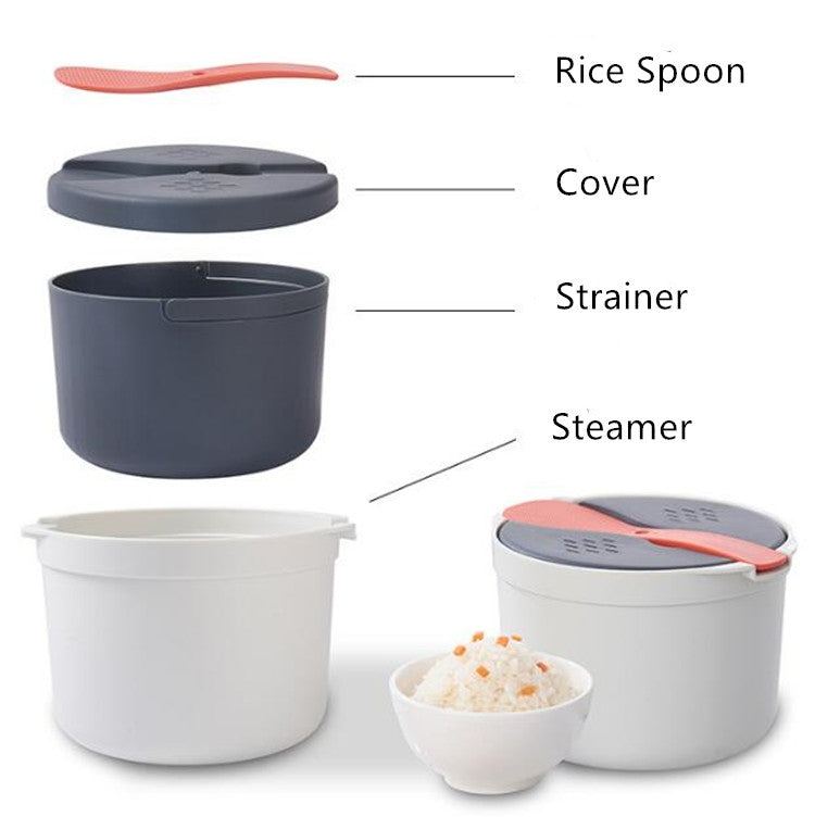 Kitchenware Microwave Oven Utensils Rrice Cooker Heating Steamer Pot Steamed Rice Box(Bright Orange)