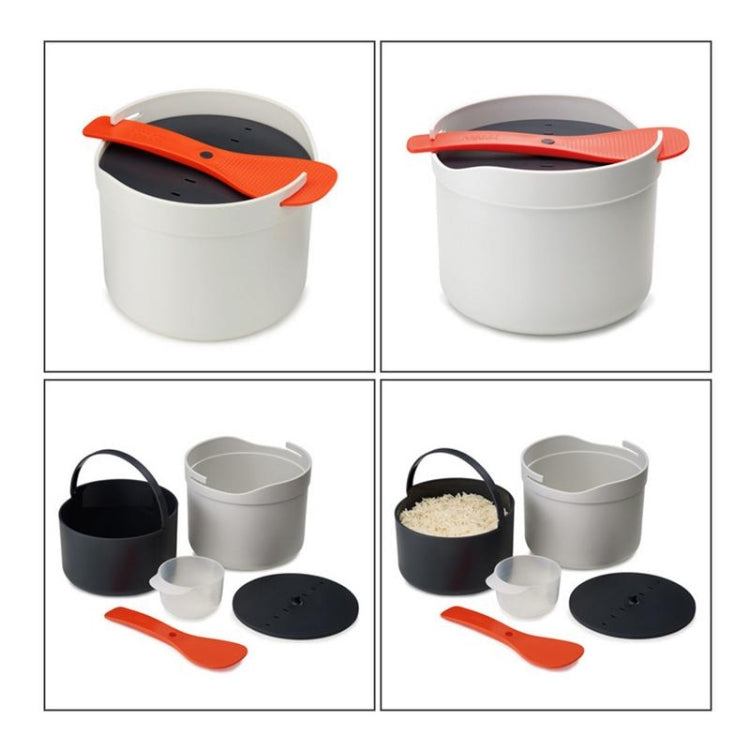 Kitchenware Microwave Oven Utensils Rrice Cooker Heating Steamer Pot Steamed Rice Box(Bright Orange)