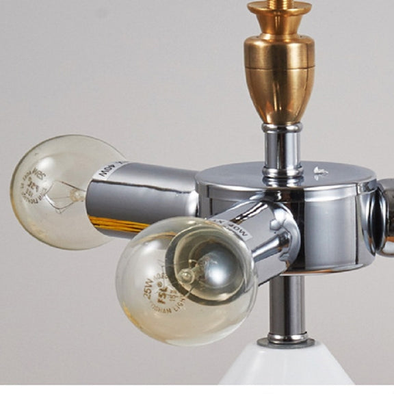 White 220V  E14 LED Metal Mushroom Table Lamp Bedroom Decorative Table Lamp, Size:L