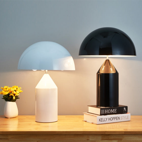 White 220V  E14 LED Metal Mushroom Table Lamp Bedroom Decorative Table Lamp, Size:L