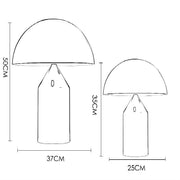 White 220V  E14 LED Metal Mushroom Table Lamp Bedroom Decorative Table Lamp, Size:L