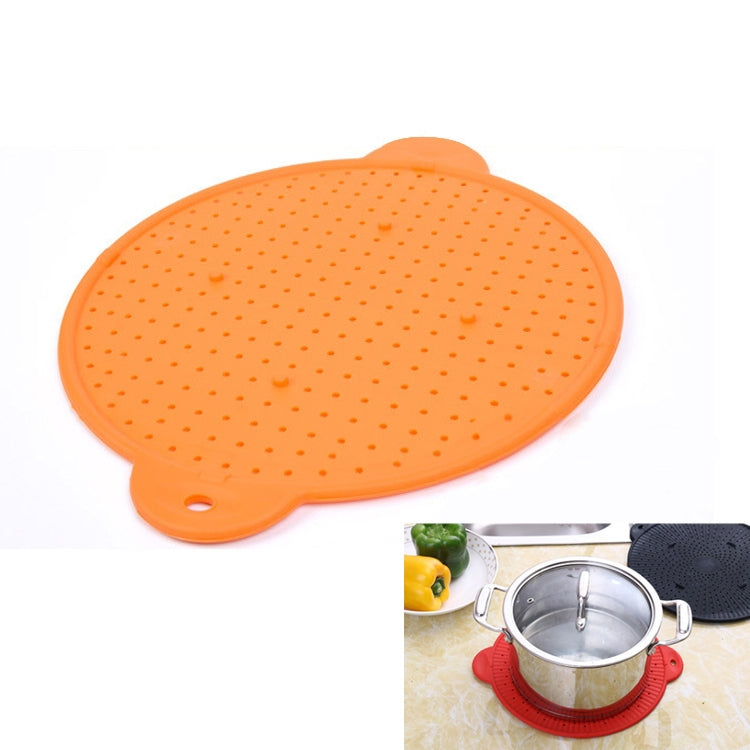 Multifunctional Food Grade Silicone Placemat Creative Kitchenware Heat Insulation Screen Filter(Orange)
